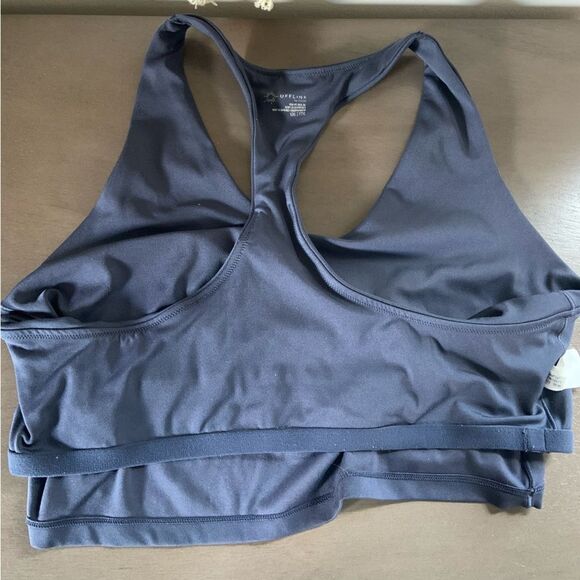 AERIE Offline Real Me Medium Support Stretch Racerback Sports Bra Navy Blue XXL - Picture 6 of 9